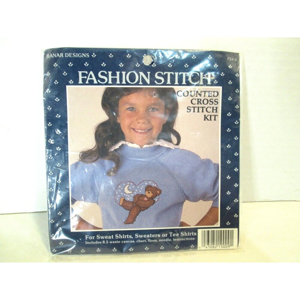 Banar Designs Fashion Counted Cross Stitch Kit Teddy Bear Sweat Shirt Sweaters